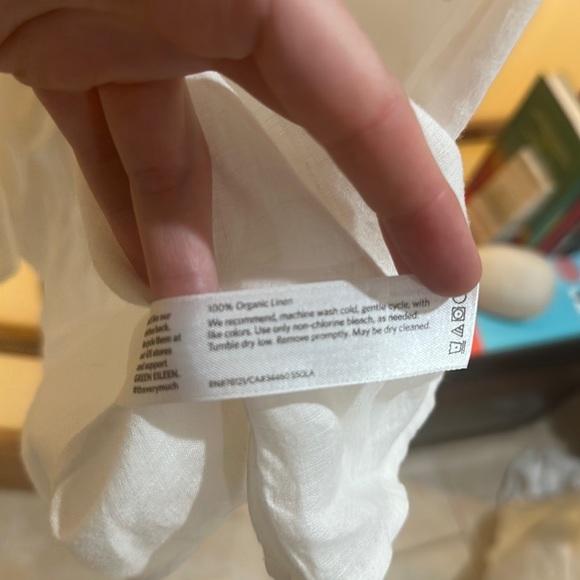 Eileen Fisher White Linen Tunic (S/P) - Picture 4 of 4